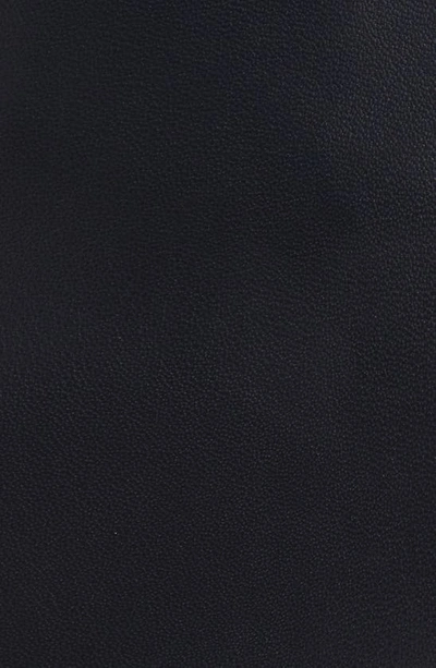 Hugo Boss Setora Leather Midi Skirt In Sky Captain