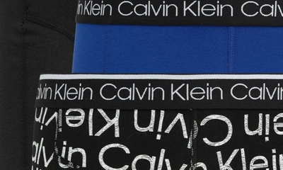 Shop Calvin Klein 3-pack Stretch Cotton Boxer Briefs In Gdf Mazarine Bl