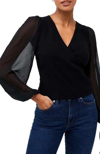 Shop French Connection Mozart Melondy Long Sleeve Top In Blackout
