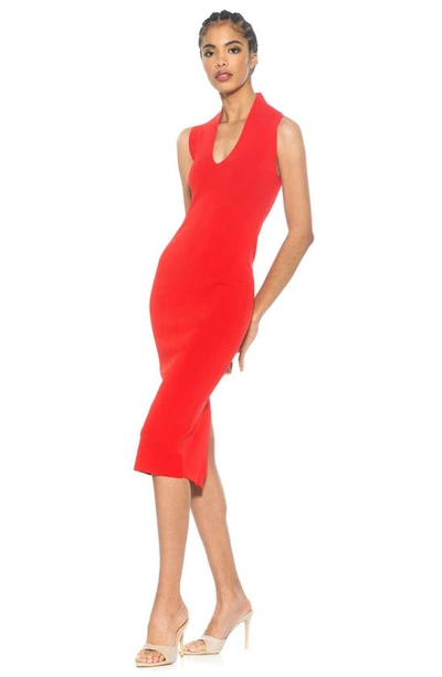 Shop Alexia Admor Letita Knit Midi Dress In Red