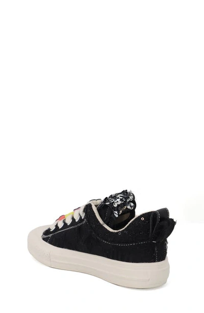 Shop Yoki Kids' Distressed Denim Sneaker In Black