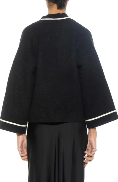 Alexia Admor Gabbi Cardigan In Black/ White