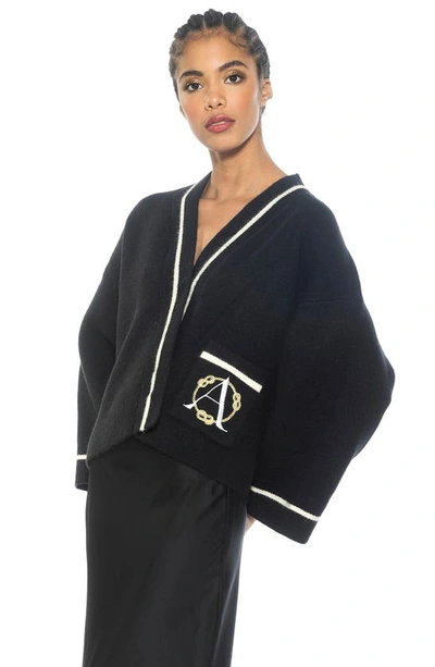 Alexia Admor Gabbi Cardigan In Black/ White