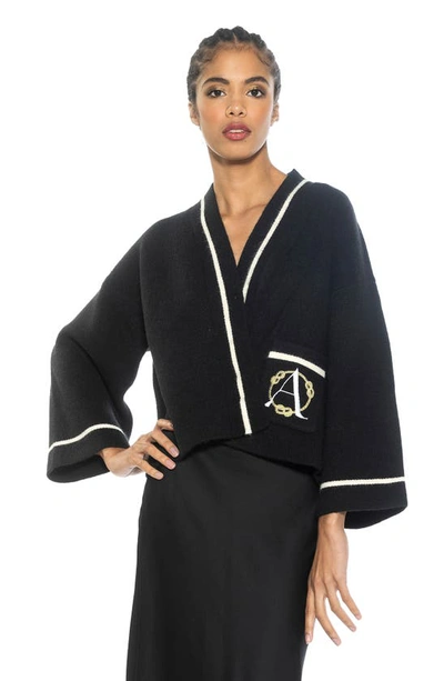 Alexia Admor Gabbi Cardigan In Black/ White
