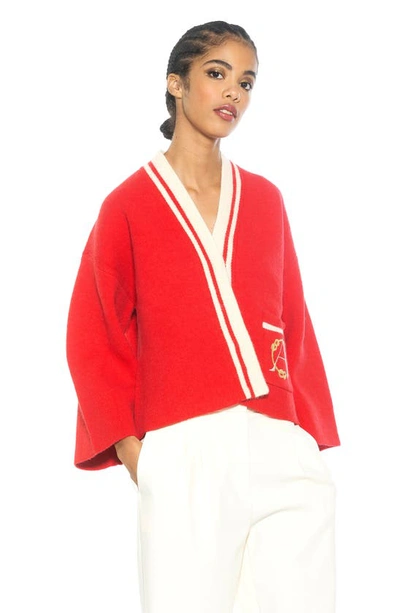 Shop Alexia Admor Gabbi Cardigan In Red