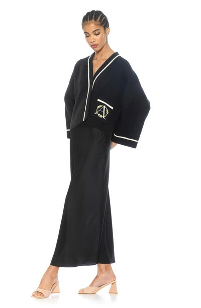 Alexia Admor Gabbi Cardigan In Black/ White