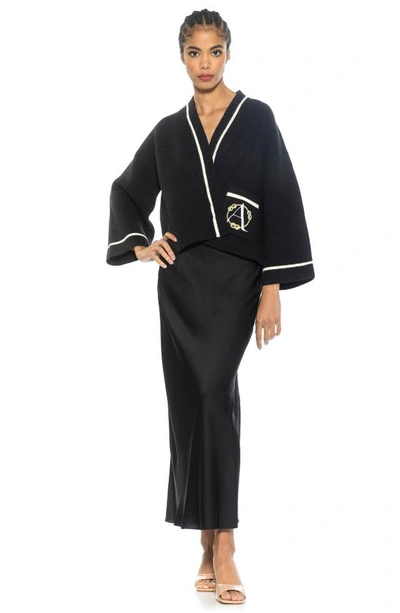 Alexia Admor Gabbi Cardigan In Black/ White