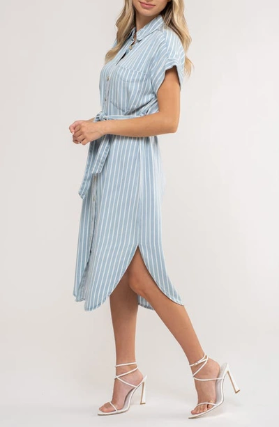 Shop August Sky Stripe Shirtdress In Chambray Multi