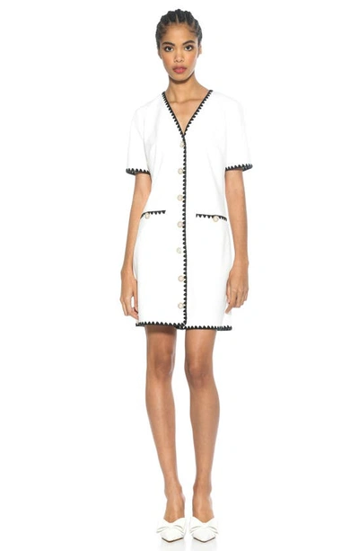 Shop Alexia Admor Jaiya Short Sleeve Button Front Dress In Ivory