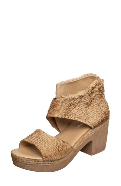 Shop Antelope Talise Block Heel Platform Sandal In Stone Leather