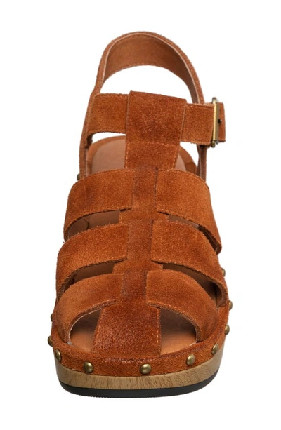 Shop Antelope Macon Stud Sandal In Tobacco Suede