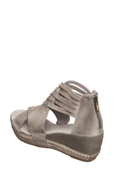 Shop Antelope Tavi Wedge Sandal In Grey Leather