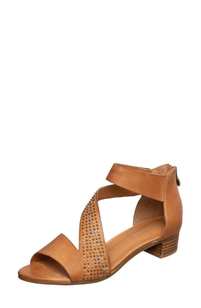 Shop Antelope Birdie Studded Strap Sandal In Tan Leather