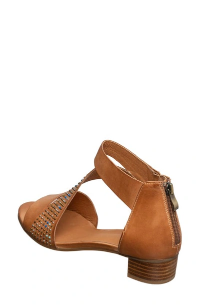 Antelope Birdie Studded Strap Sandal In Tan Leather
