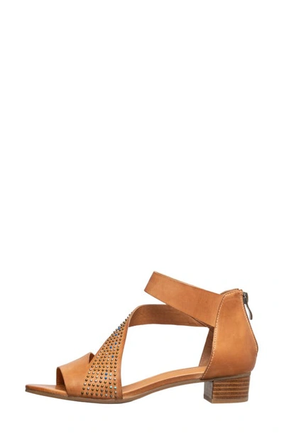 Antelope Birdie Studded Strap Sandal In Tan Leather