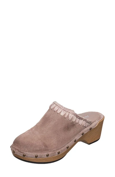 Shop Antelope Hedy Whipstitch Clog In Blush Suede