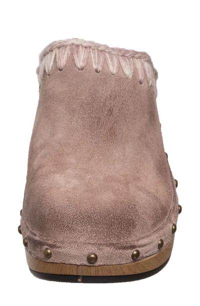 Shop Antelope Hedy Whipstitch Clog In Blush Suede