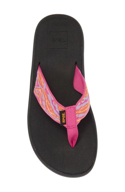 Shop Teva Kids' Voya Flip Flop In Waves Rose Violet