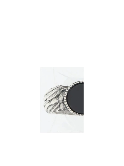 Shop Emanuele Bicocchi Rings In Silver And Onyx