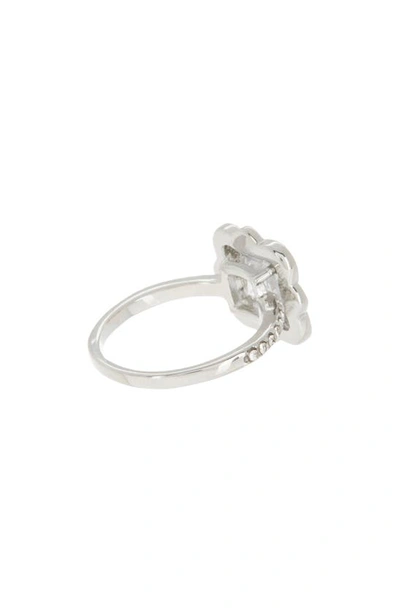 Shop Covet Halo Engagement Ring In Rhodium
