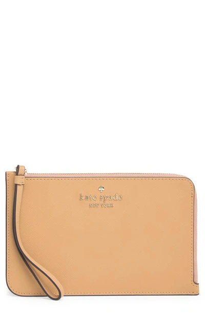 Shop Kate Spade Cameron Medium Wristlet In Light Fawn