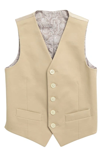 Shop Ralph Lauren Kids' Classic Fit Stretch Cotton Vest In Tan
