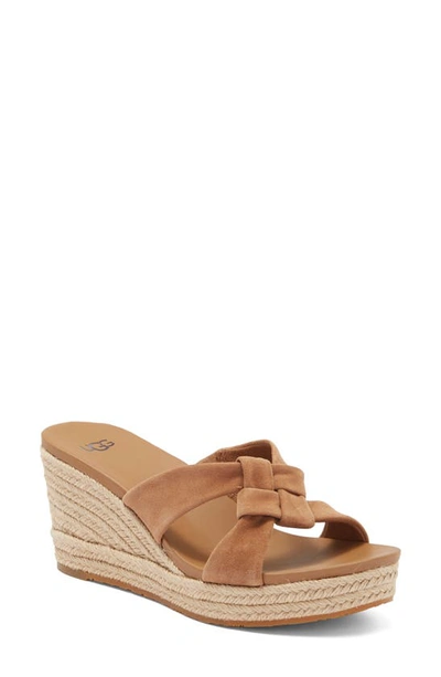 Shop Ugg Niyomee Espadrille Wedge Sandal In Chestnut