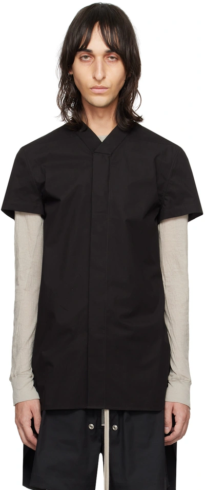 Shop Rick Owens Black Golf Shirt In 09 Black