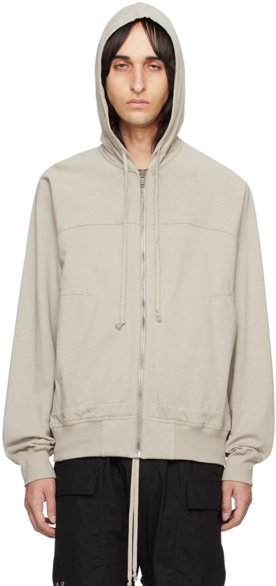 Shop Rick Owens Off-white Windbreaker Hoodie In 08 Pearl