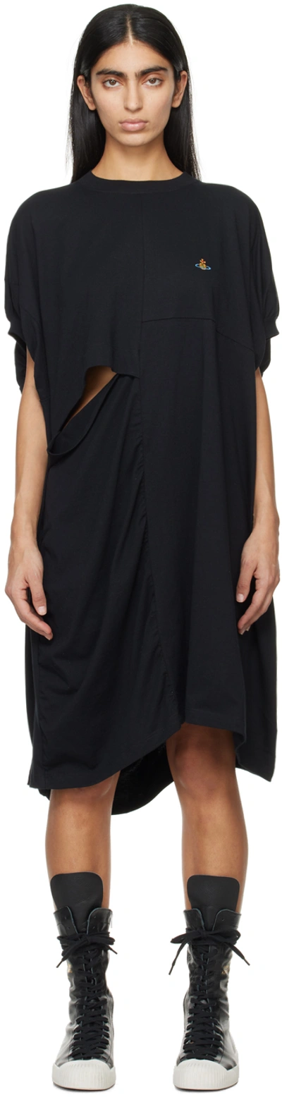 Shop Vivienne Westwood Black Sleeveless Dolly Midi Dress In N401 Black