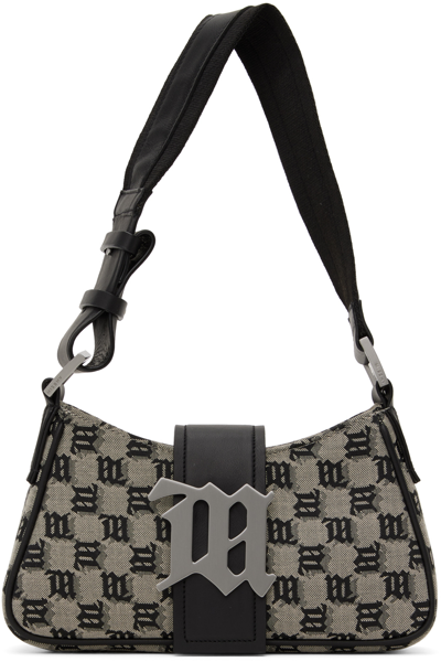 Shop Misbhv Black & Taupe Jacquard Monogram Small Bag In Mlc