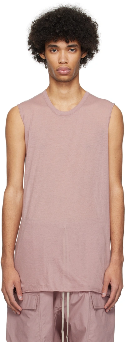 Shop Rick Owens Pink Basic Tank Top In 63 Dusty Pink