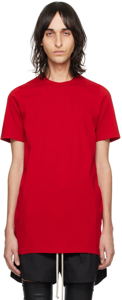 Shop Rick Owens Red Level T-shirt In 03 Cardinal Red