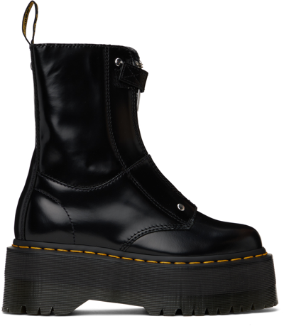 Shop Dr. Martens' Black Jetta Hi Max Leather Platform Boots In Black Buttero