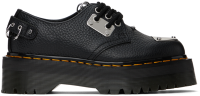 Dr. Martens 1461 Piercing Milled Nappa Leather Platform Shoes In Black Milled Nappa
