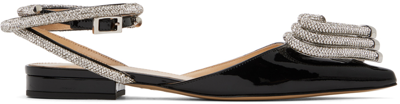 Mach&mach Triple Heart Crystal-embellished Ballerina Shoes In Black