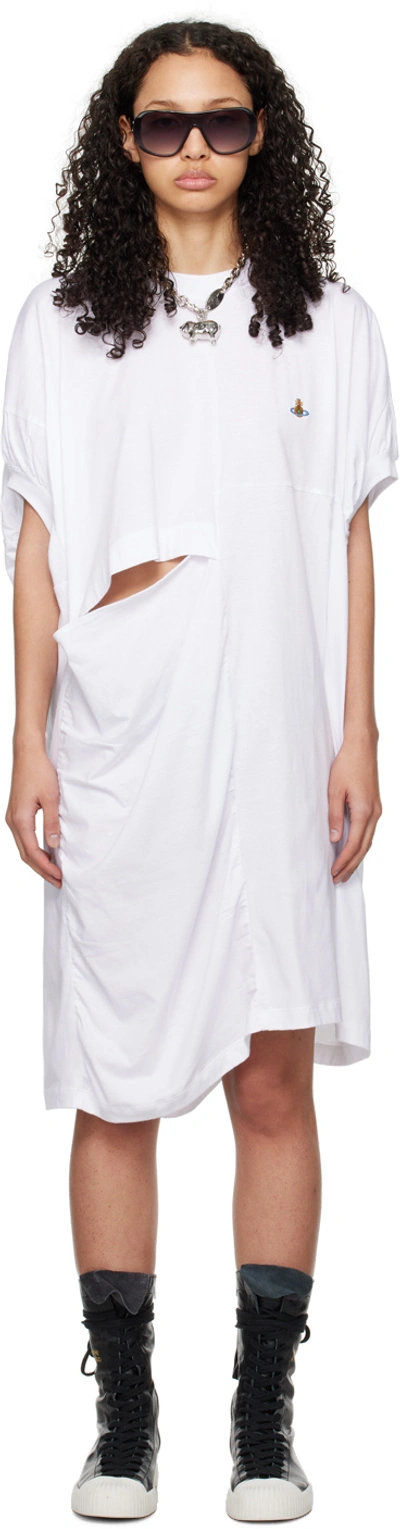 Shop Vivienne Westwood White Dolly Midi Dress In A401 White