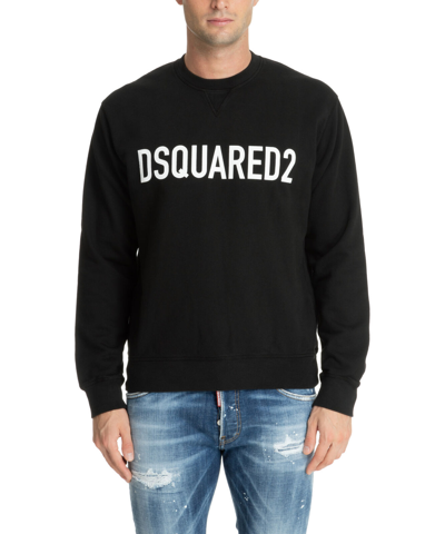 Pre-owned Dsquared2 Sweatshirt Herren S74gu0663s25538900 Black Schwarz Rundhalsausschnitt