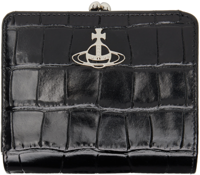 Shop Vivienne Westwood Black Crocodile Wallet In N401 Black