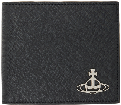 Shop Vivienne Westwood Black Saffiano Man Bifold Wallet In N401 Black
