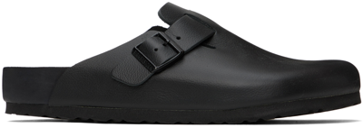 Birkenstock Boston Leather Buckled Clogs In Black