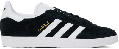 Shop Adidas Originals Black & White Gazelle Sneakers In Core Black / White /
