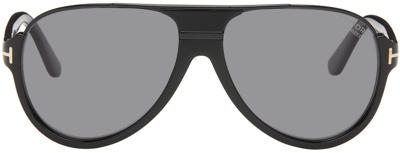 Shop Tom Ford Black Dimitry Sunglasses In 01d Shiny Black/smok