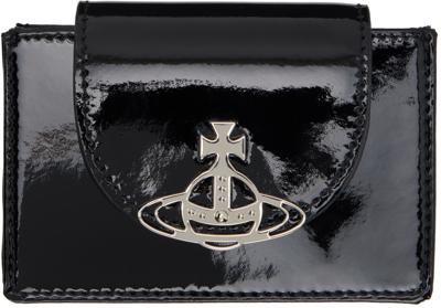 Shop Vivienne Westwood Black Flap Card Holder In Black Aw22-n403