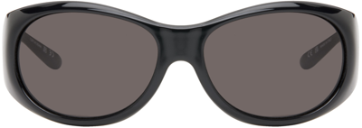 Shop Courrèges Black Hybrid 01 Sunglasses In 9999 Black