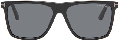 Shop Tom Ford Black Fletcher Sunglasses In 01a Black