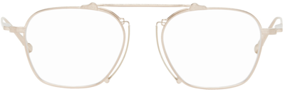 Shop Matsuda Gold M3129 Glasses In Palladium White