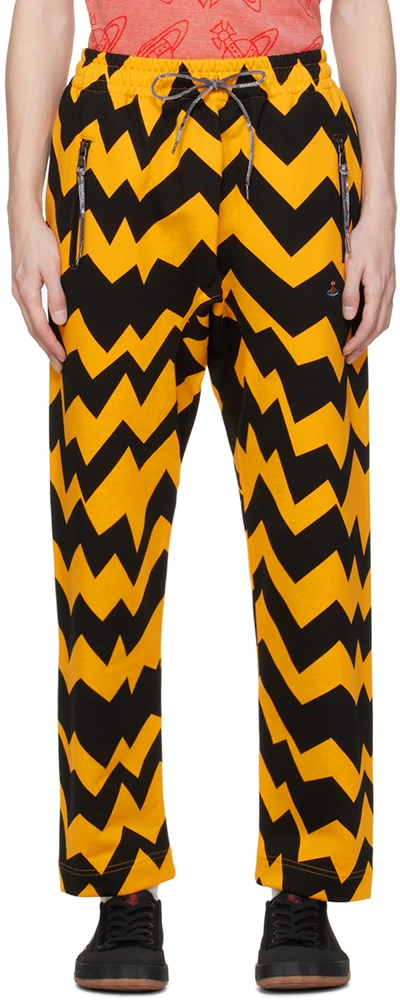 Shop Vivienne Westwood Yellow & Black Graphic Sweatpants In Ss24-e302
