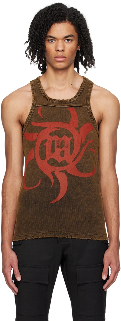 Shop Misbhv Brown 'the Beach' Tank Top In Washed Brown