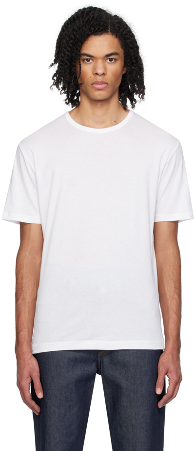 Shop Sunspel White Smooth T-shirt